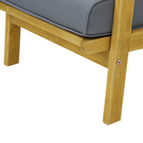Livsip Outdoor Wooden Armchair with Cushion - Front View
