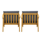Livsip 2PCS Outdoor Wooden Armchair with Cushion - 45-Degree Angle