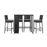 Livsip Outdoor Bar Table Stools Set Rattan 5 Piece