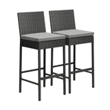 Livsip Garden Bar Stools Rattan Dinning Chairs 2X