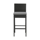 Livsip Garden Bar Stools Rattan Dinning Chairs 2X - 45-Degree Angle