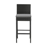 Livsip Garden Bar Stools Rattan Dinning Chairs 4X - Top-Down View