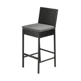 Livsip Garden Bar Stools Rattan Dinning Chairs 4X - Side View