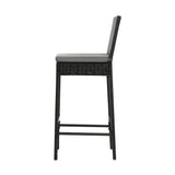 Livsip Garden Bar Stools Rattan Dinning Chairs 4X - Front View