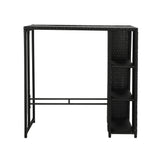 Livsip Rattan Outdoor Bar Table Glass Top Steel Frame - Rear View