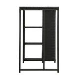 Livsip Rattan Outdoor Bar Table Glass Top Steel Frame - Side View