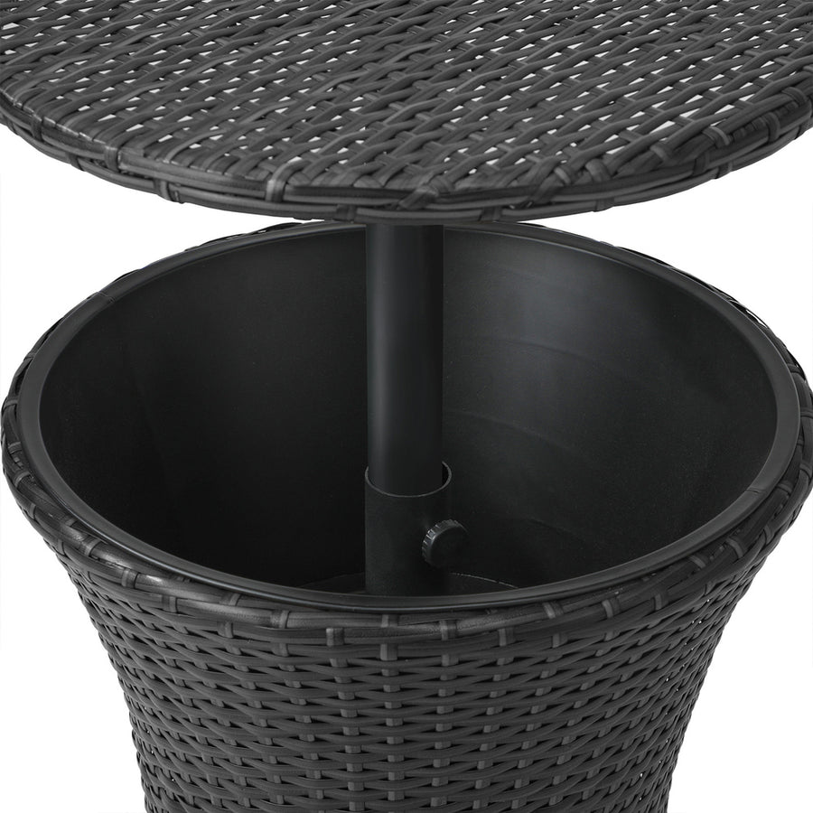 Livsip Rattan Cooler Ice Bucket Table Storage Black