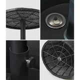 Livsip Rattan Cooler Ice Bucket Table Storage Black - Top-Down View