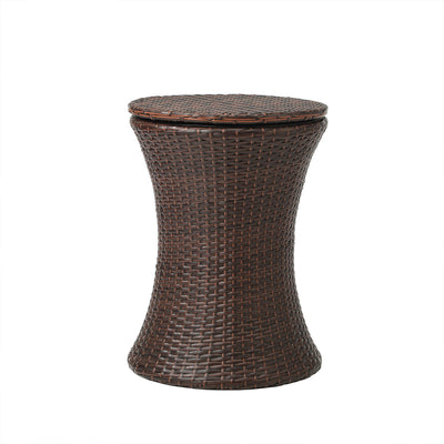 Livsip Rattan Cooler Ice Bucket Table Storage Brown