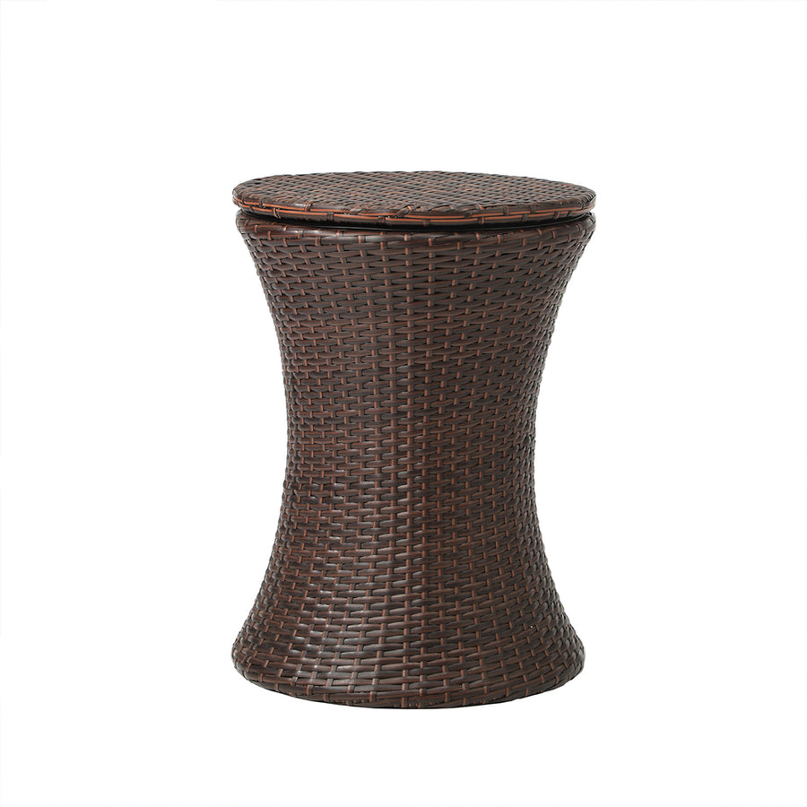 Livsip Rattan Cooler Ice Bucket Table Storage Brown