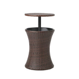 Livsip Rattan Cooler Ice Bucket Table Storage Brown - Side View