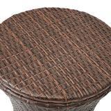 Livsip Rattan Cooler Ice Bucket Table Storage Brown - Close-Up Angle