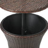 Livsip Rattan Cooler Ice Bucket Table Storage Brown