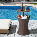 Livsip Rattan Cooler Ice Bucket Table Storage Brown - Extra Image