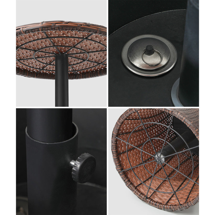 Livsip Rattan Cooler Ice Bucket Table Storage Brown
