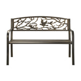 Livsip Garden Bench 3 Seater Bird Pattern Bronze
