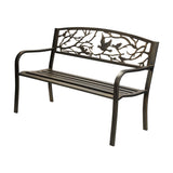 Livsip Garden Bench 3 Seater Bird Pattern Bronze