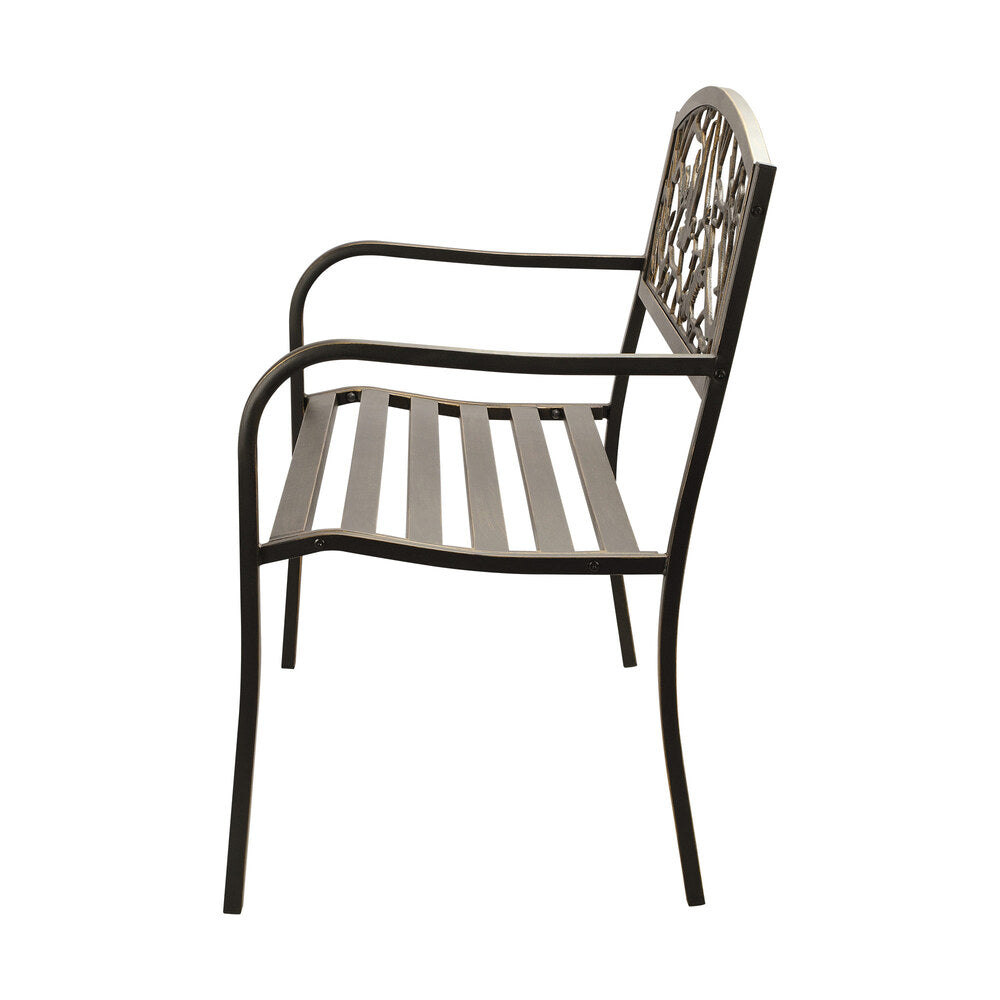 Livsip Garden Bench 3 Seater Bird Pattern Bronze
