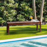 Livsip 120cm Wood Garden Bench Slatted Seat
