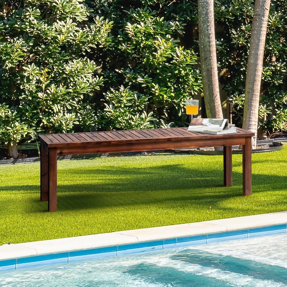 Livsip 120cm Wood Garden Bench Slatted Seat