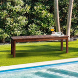 Livsip 120cm Wood Garden Bench Slatted Seat - Close-Up Angle