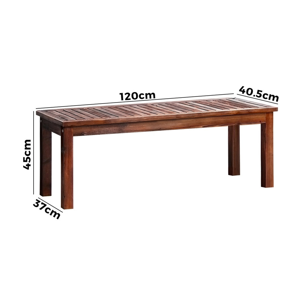 Livsip 120cm Wood Garden Bench Slatted Seat