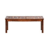 Livsip 120cm Wood Garden Bench Slatted Seat - Rear View