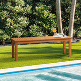 Livsip 120cm Garden Bench Wooden Slatted Seat 2 Seater - Top-Down View
