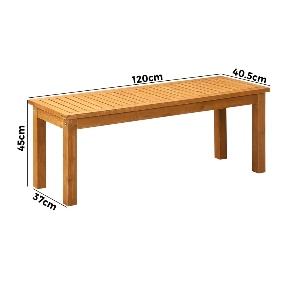 Livsip 120cm Garden Bench Wooden Slatted Seat 2 Seater