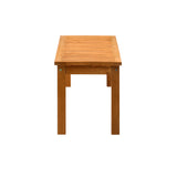 Livsip 120cm Garden Bench Wooden Slatted Seat 2 Seater - Front View