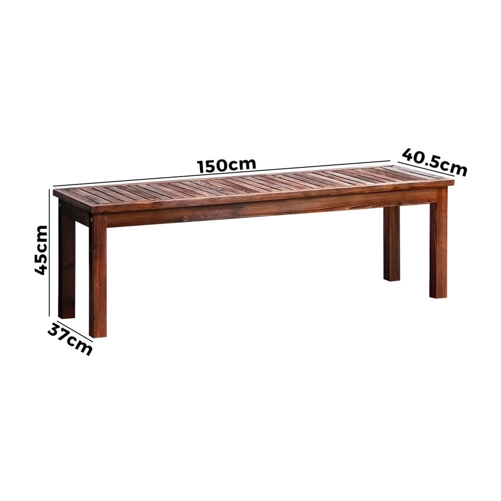 Livsip 150cm Garden Bench Wooden Slatted Seat