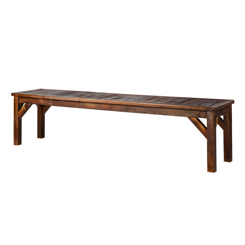 Livsip Garden Bench Wood Patio 190cm Slatted Seat Outdoor