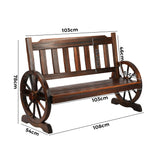 Livsip Garden Bench Wagon Chairs Wheel Chair Backyard Lounge - Rear View