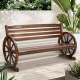 Livsip Garden Bench 3 Seater Wooden Wagon Chair - Top-Down View