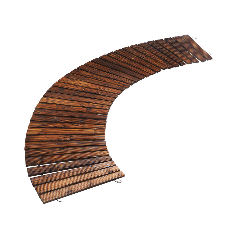 Livsip Garden Wooden Pathway 8ft Roll-Out Curved
