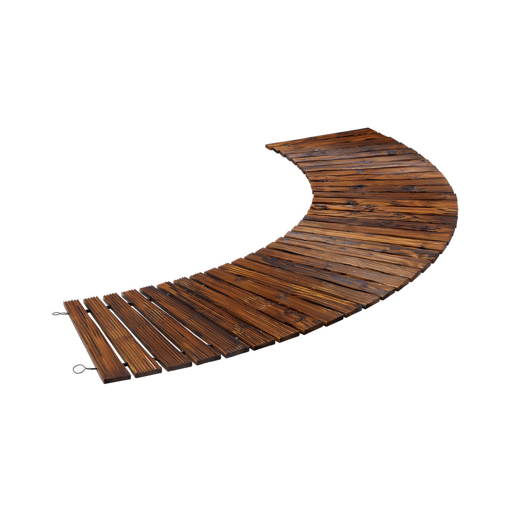 Livsip Garden Wooden Pathway 8ft Roll-Out Curved