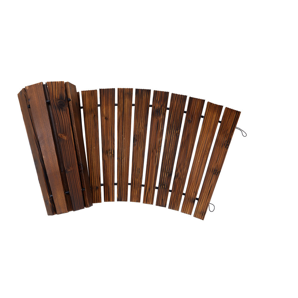 Livsip Garden Wooden Pathway 8ft Roll-Out Curved