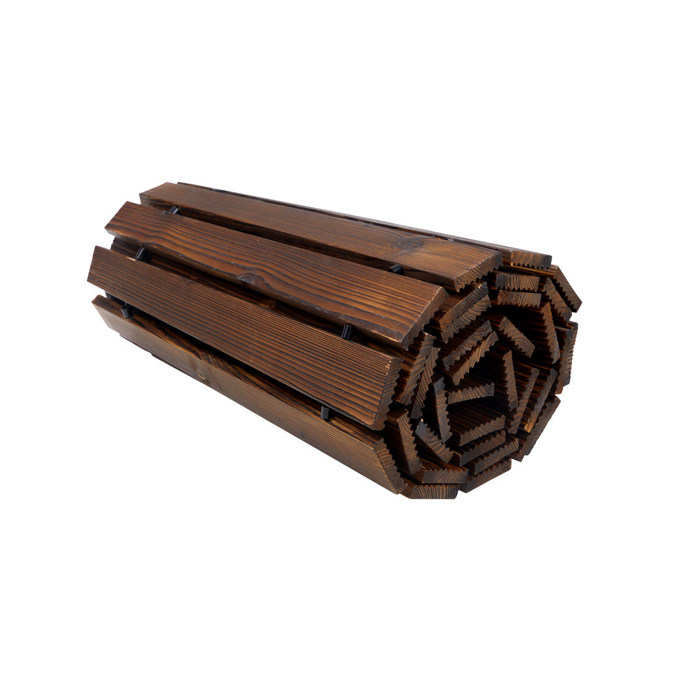 Livsip Garden Wooden Pathway 8ft Roll-Out Curved
