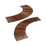 Livsip 2PC Garden Wooden Pathway 8ft Roll-Out Curved
