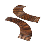 Livsip 2PC Garden Wooden Pathway 8ft Roll-Out Curved - Front View