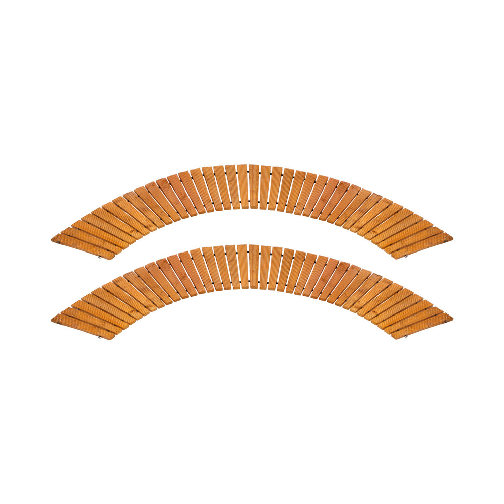 Livsip 2PC Garden Wooden Pathway 8ft Curved Roll-Out