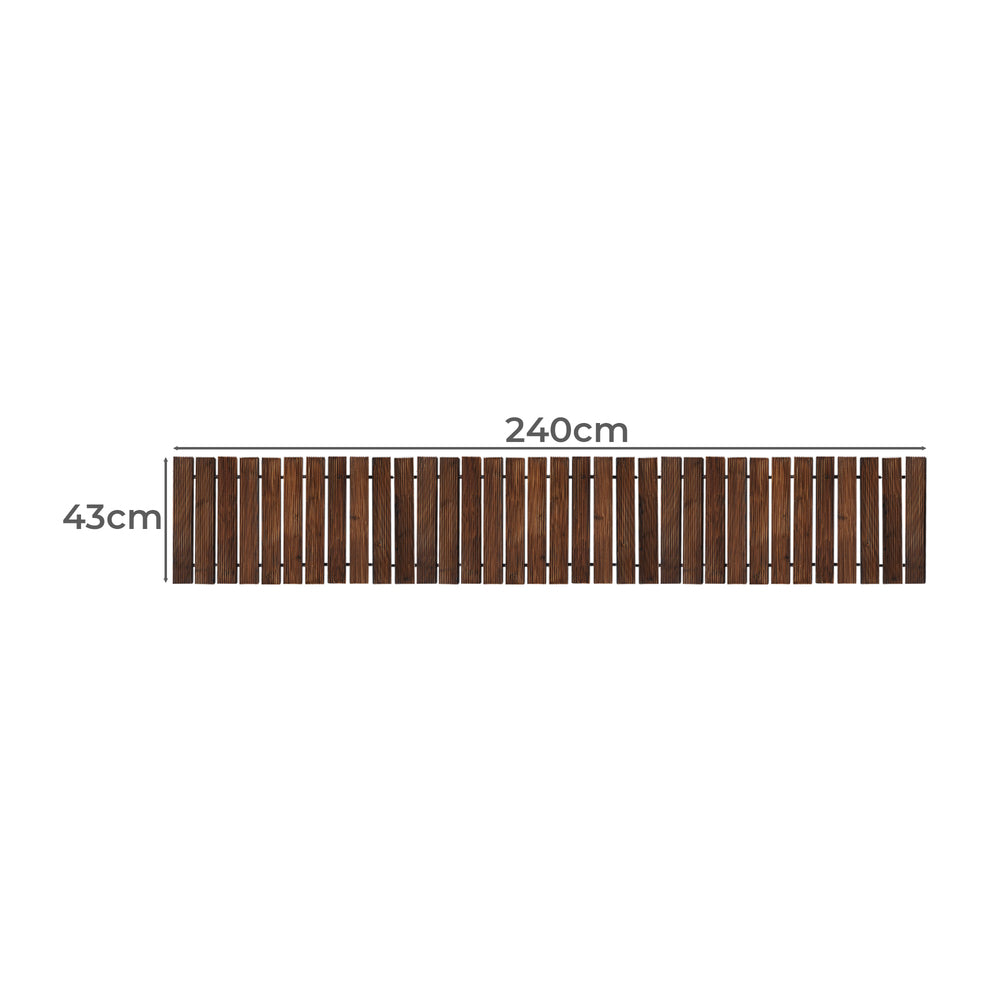 Livsip 2PC Garden Wooden Pathway 8ft Roll-Out Straight Walkway