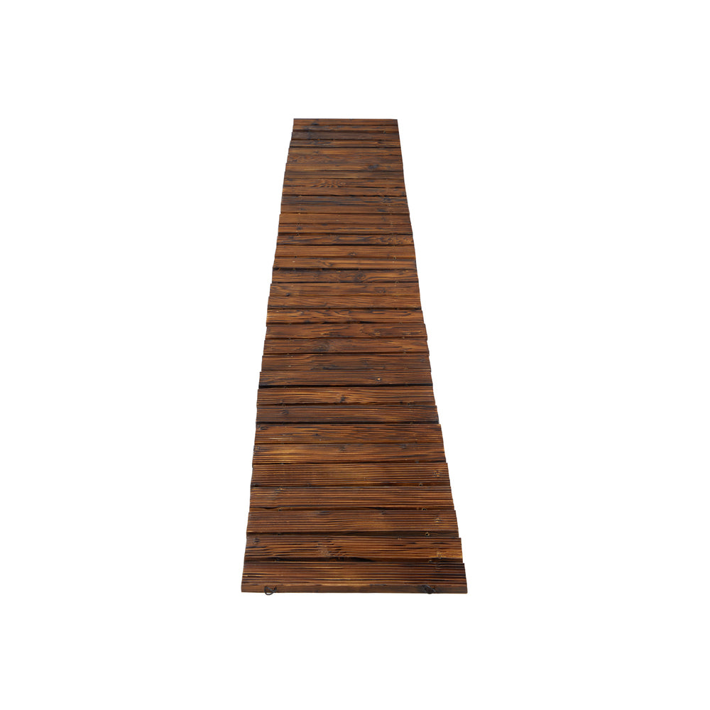 Livsip 2PC Garden Wooden Pathway 8ft Roll-Out Straight Walkway