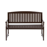Gardeon Outdoor Garden Bench Wooden 2 Seater Lounge Chair Patio Furniture Brown - Side View