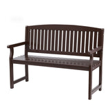 Gardeon Outdoor Garden Bench Wooden 2 Seater Lounge Chair Patio Furniture Brown - Low Angle
