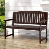 Gardeon Outdoor Garden Bench Wooden 2 Seater Lounge Chair Patio Furniture Brown - Low Angle