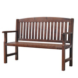 Gardeon Outdoor Garden Bench Wooden 2 Seater Lounge Chair Patio Furniture Brown - Low Angle