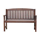 Gardeon Outdoor Garden Bench Wooden 2 Seater Lounge Chair Patio Furniture Brown - Side View