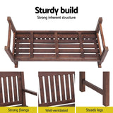 Gardeon Outdoor Garden Bench Wooden 2 Seater Lounge Chair Patio Furniture Brown - 45-Degree Angle