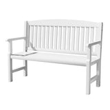 Gardeon Outdoor Garden Bench Wooden 2 Seater Lounge Chair Patio Furniture White - Close-Up Angle